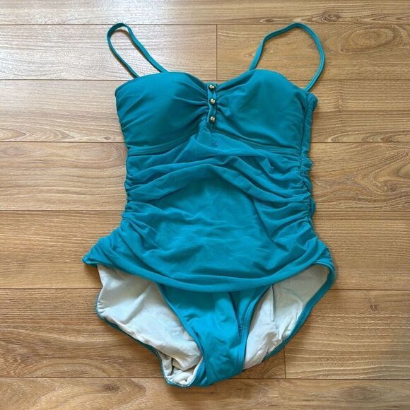 Lauren Ralph Lauren Blue One Piece Swimsuit size 8 - Picture 1 of 6